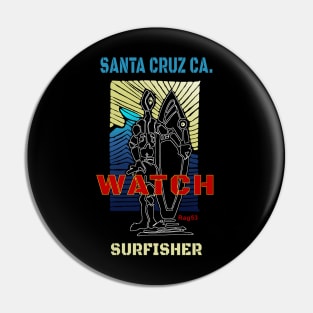 Santa Cruz California Surfer, Surf-fisher Pin