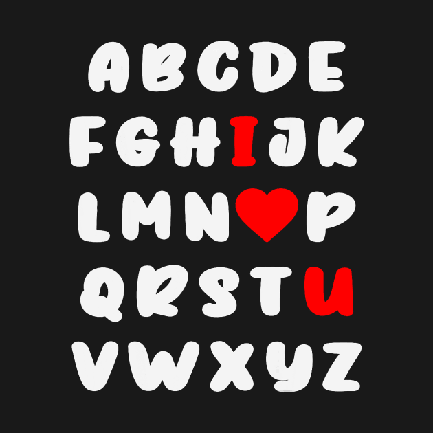 Alphabet ABC I Love U Valentines Day English Teachers Heart by jadolomadolo