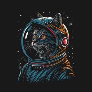 Space Astronaut Kitty Cat - Fun Animal Designs T-Shirt
