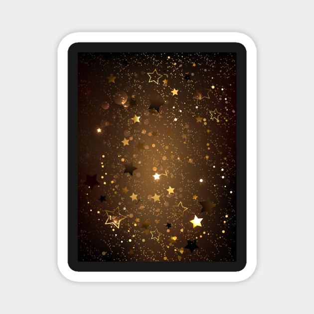 Brown Background with Stars Magnet by Blackmoon9