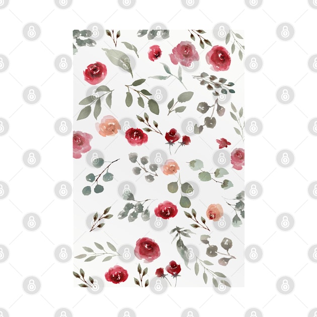 Romantic Rose Floral Pattern by OurSimpleArts