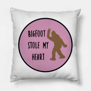Bigfoot Stole My Heart Lilac Pillow