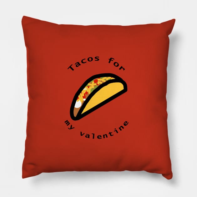 Tacos for My Valentine Pillow by ellenhenryart