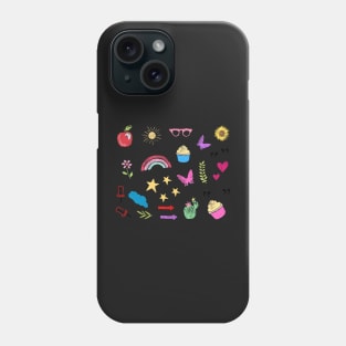 Chalk drawing stickers Phone Case