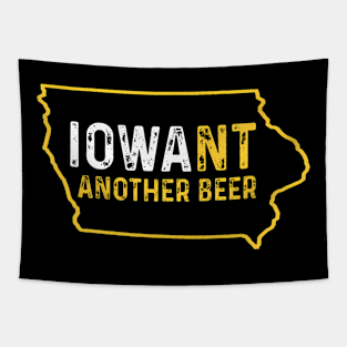 Funny Iowa Beer Distressed Iowa State Map Tapestry