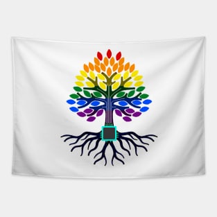 Alien Electrical Pride Tree Colours Tapestry