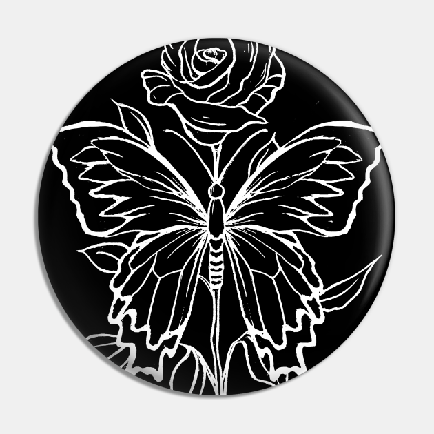 Soft Grunge Rose Butterfly Fairycore Aesthetic Butterfly Pin
