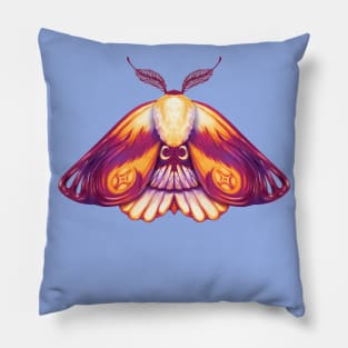 Pink and orange moth Pillow