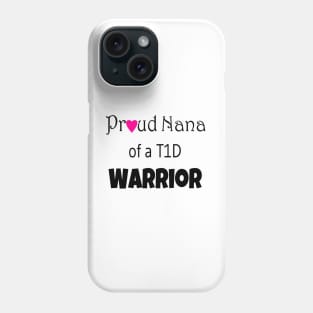 Proud Nana - Black Text - Pink Heart Phone Case