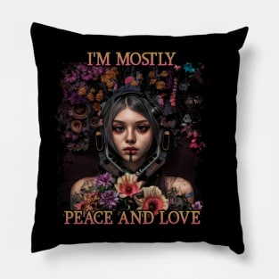 very sweet flower girl . peace and love , flower power Pillow