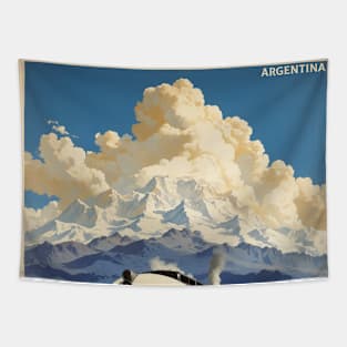 Southern Fuegian Railway Argentina Vintage Tourism Poster Tapestry