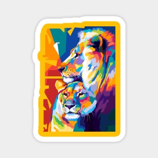 Animals Lion Wpap Art Magnet