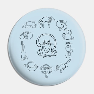 Yoga Cats black Pin