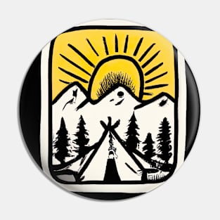 Camping Sunset Pin