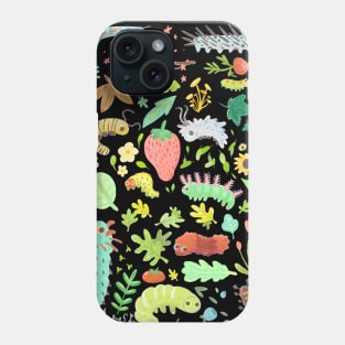 Cute Caterpillars with Fruits n' Flowers for Kids Phone Case