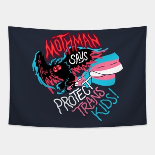 Mothman Says Protect Trans Kids Tapestry