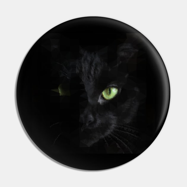 Low Poly Cat Black Pin by TRIME