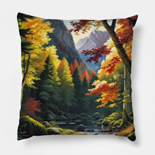 Boreal Forest River at the End of Summer Pillow