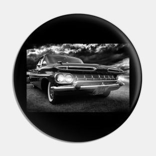 1959 Chevy Impala, chevy black and white Pin