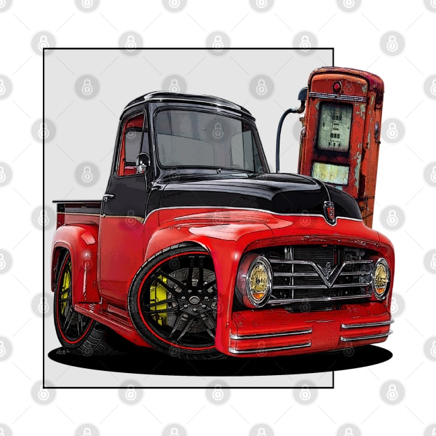 Fill-er Up - 1955 Ford F100 Pickup Truck by Wilcox PhotoArt