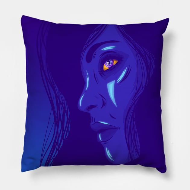 Portrait of a woman Pillow by Priscila Floriano