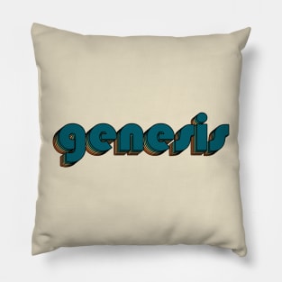 Genesis // Genesis Retro Rainbow Typography Style // 70s Pillow