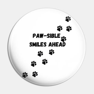 Paw-sible Smiles Ahead, dog, cute, paw prints Pin