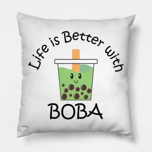 Life is Better with Boba Matcha Green Tea Pillow