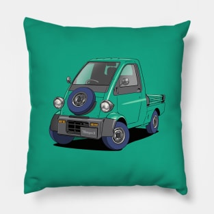 Daihatsu Midget kei car truck in green Pillow