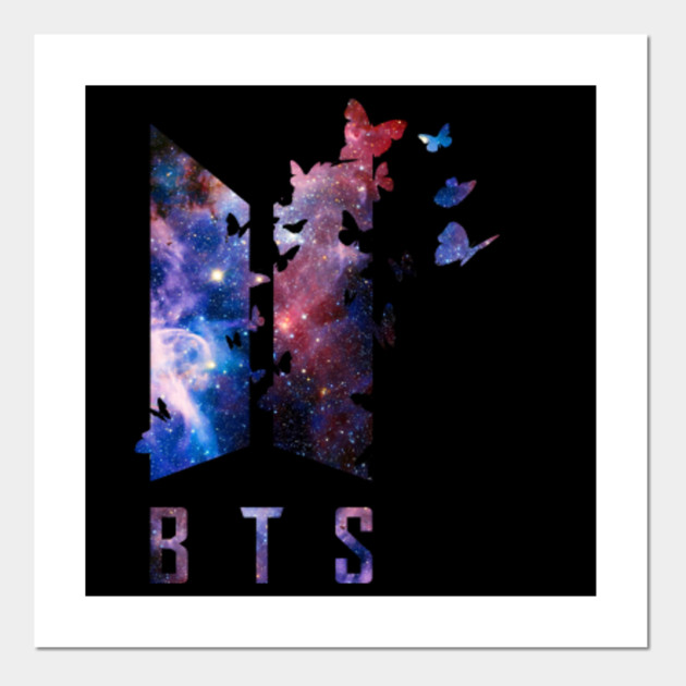 Bts Wings Logo With Destructive Butterfly Colored Galaxy Army Kpop Bts Poster Und Kunst Teepublic De