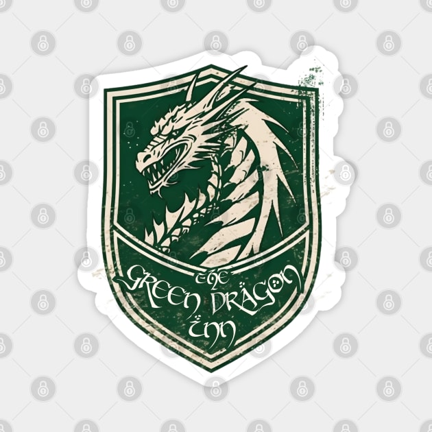 The Green Dragon Inn - Shield Logo - Fantasy Magnet by Fenay-Designs