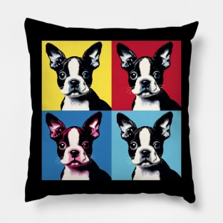 Pop Retro Boston Terrier Art - Cute Puppy Pillow