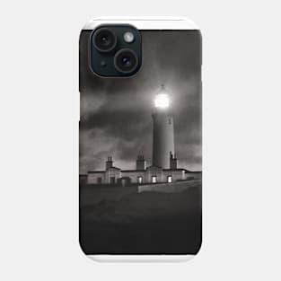 The Lit Lighthouse Lamp Beam - Mull of Galloway lighthouse, Scotland Phone Case