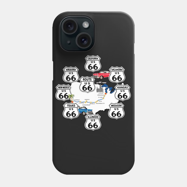 Route 66 - Composite - 3 Phone Case by twix123844
