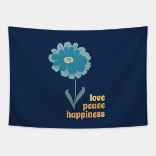 Love Peace Happiness Flower Tapestry