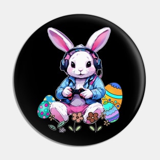 Happy Easter Day Bunny Egg Funny Boys Girls Kids Gamer Pin