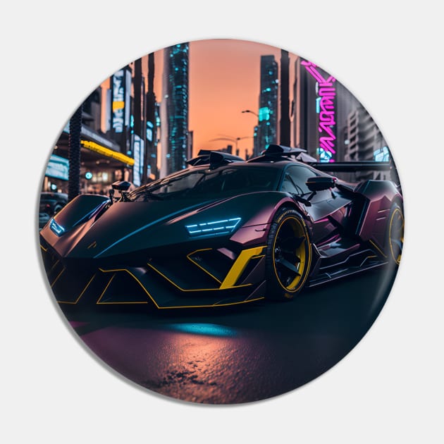 Dark Neon Sports Car in Beach Neon City Pin by star trek fanart and more