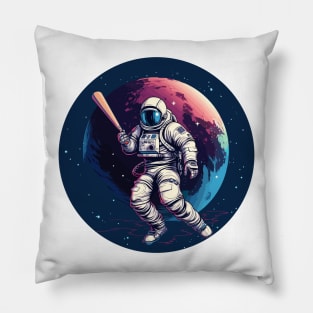 Astronot playing baseball Pillow