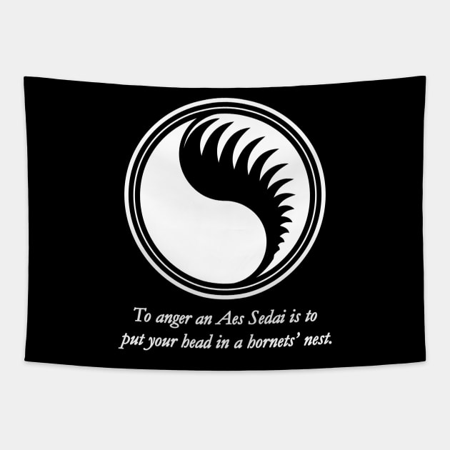 WOT Aes Sedai Chapter Icon With Quote Tapestry by Mandra