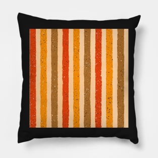 Textured earth coloured vertical stripes, organic lines Pillow