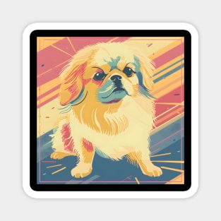 Retro Pekingese: Pastel Pup Revival Magnet