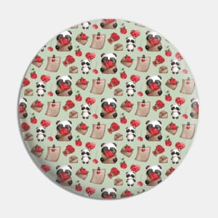 Cute Panda Bear Pattern for Valentine's Day Pin