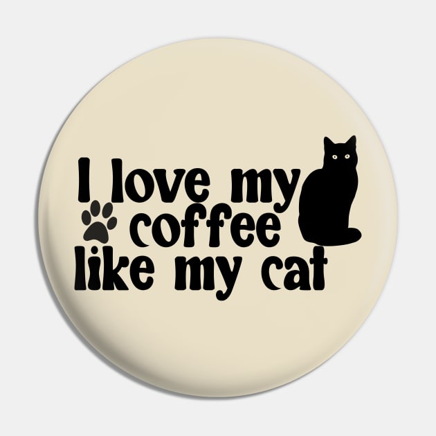 Black Coffee Black Cat Pin by Miozoto_Design