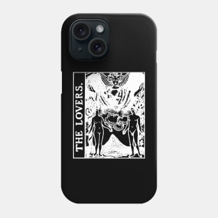 The Lovers Tarot Card Black and White Phone Case