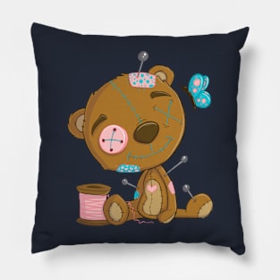 Tattered Cute Teddy Bear Pillow