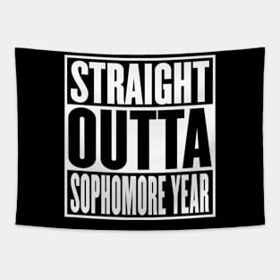 Straight Outta Sophomore Year Graduation Funny Tapestry