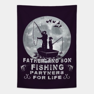 Father And Son Fishing Partners For Life Tapestry