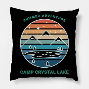 Camp Crystal Lake Retro Sunset Design Pillow