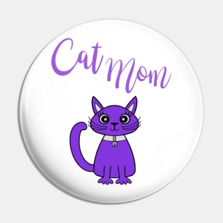 Purple Cat Mom Pin