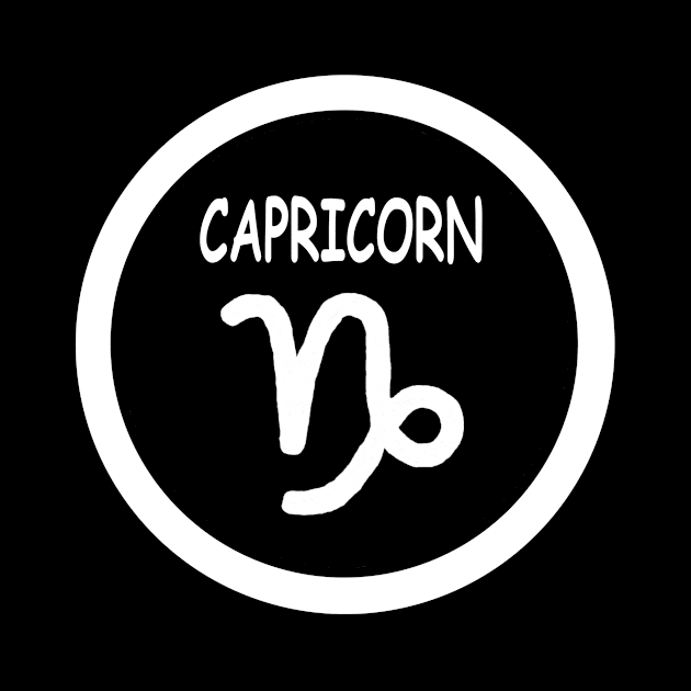 Capricorn, white circle, transparent background by kensor